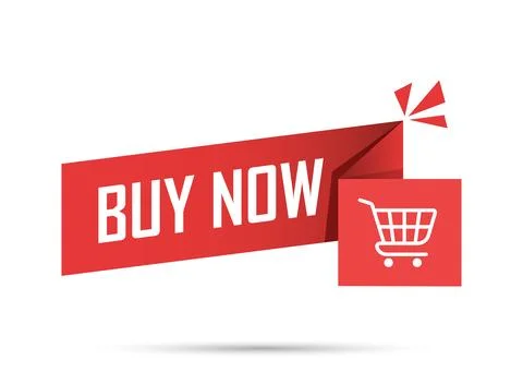 Buy now button icon in flat style. Shopping banner vector illustration on i.. Stock Illustration
