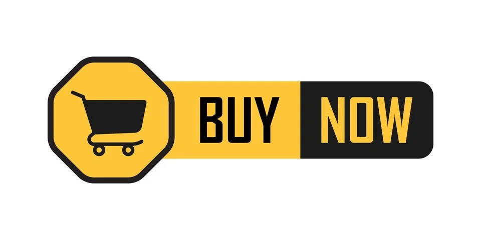 Buy now button icon in flat style. Shopping banner vector illustration on i.. Stock Illustration