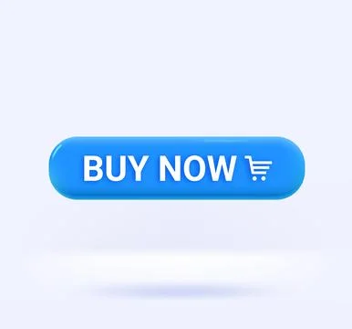Buy now button isolated on white background. 3d vector illustration Illustrazione stock
