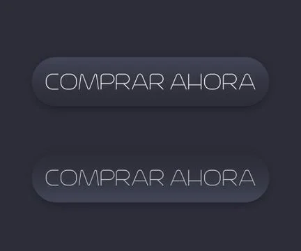 Buy now button for web, text in spanish, dark version, vector illustration Illustrazione stock