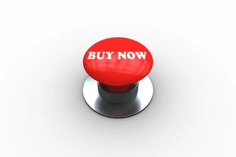 Buy now on digitally generated red push button Stock Illustration