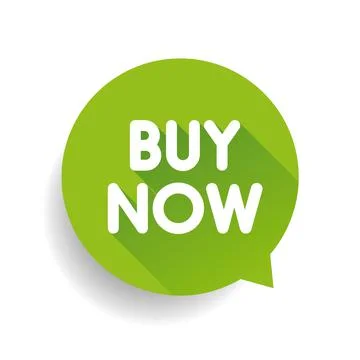 Buy now label vector speech bubble Stock Illustration