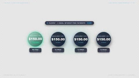 Buy Now Pay Later Installment Split Diagram with a total splitting into 4K Alpha Stock Footage 346539946