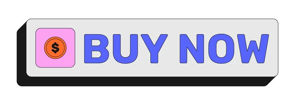 Buy now rectangular UI web button 스톡 일러스트
