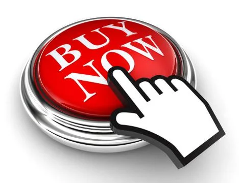 Buy now red button and pointer hand Stock Illustration