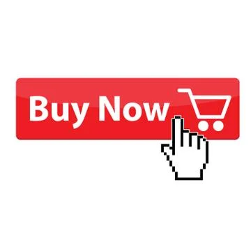 Buy now red button. website element. online shop icon, shopping cart icon Stock Illustration