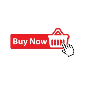 Buy now red button. website element. online shop icon, shopping cart icon Stock Illustration