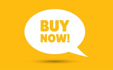 Buy now speech bubble vector illustration. Communication speech bubble with.. Stock Illustration
