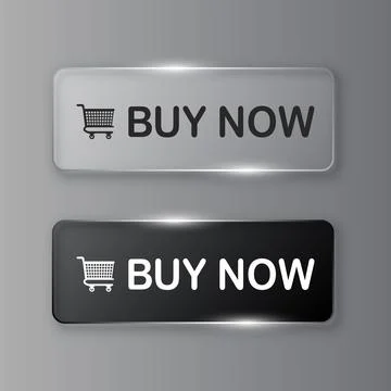 Buy now sticker button icon in liquid glass style. Shopping banner with han.. Stock Illustration