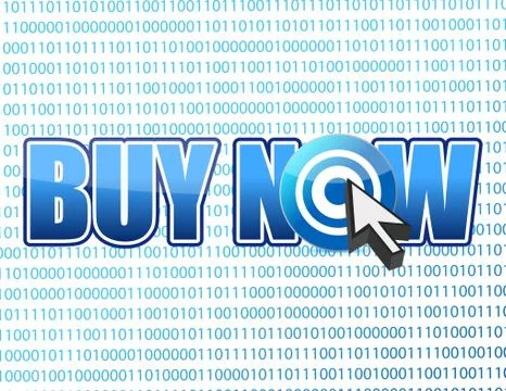 Buy now target cursor binary Illustrazione stock