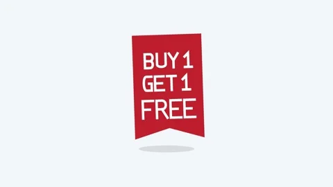 Buy One Get One Free Red Tag Promotion Video stock 342585168
