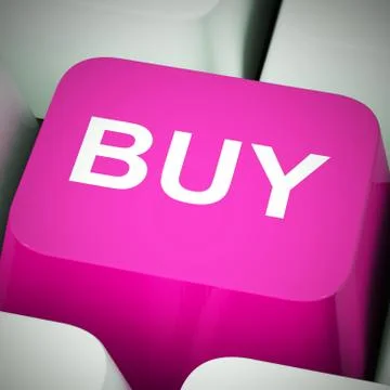 Buy online button concept icon for purchasing over the web - 3d Stockillustratie
