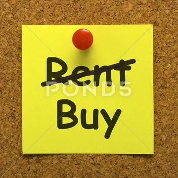 Buy property instead of renting message Stock Illustration
