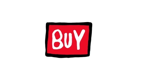 BUY red button Scribble Animation Doodle White Background 스톡 동영상 73574332