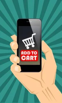 Buy with smartphone Stock Illustration