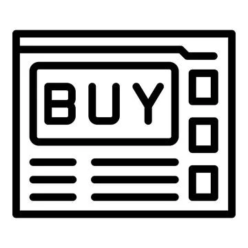 Buy website icon outline vector. Fill form Stock Illustration