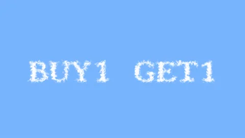 Buy1 Get1 cloud text effect sky isolated background Stock Footage 138722292