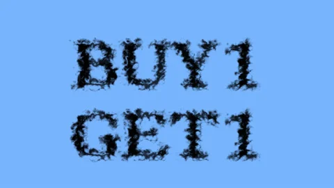 Buy1 Get1 smoke text effect sky isolated background Stock Footage 139631990