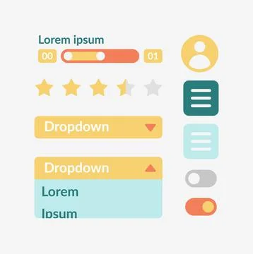 Buyer account UI elements kit Illustrazione stock