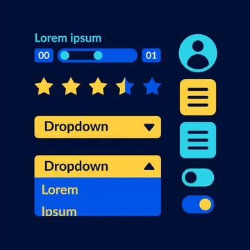 Buyer account UI elements kit Illustrazione stock
