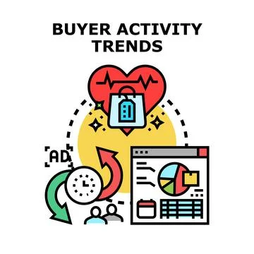 Buyer activity trends vector concept illustration イラスト素材