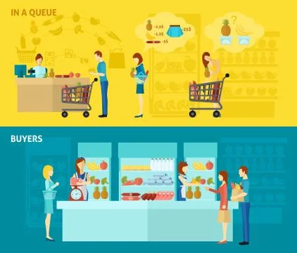 Buyer Banner Set Stock Illustration