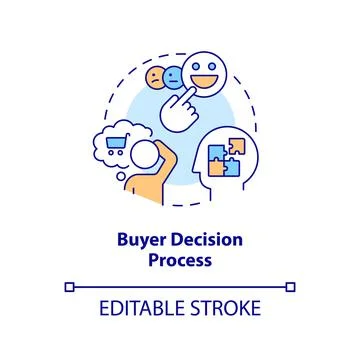 Buyer decision process concept icon Illustrazione stock