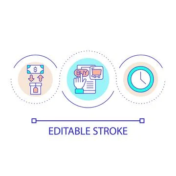 Buyer decision process loop concept icon Stock Illustration