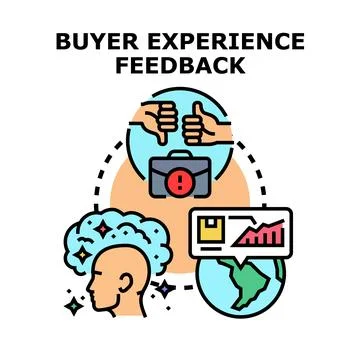 Buyer experience feedback loop showing global business evaluation 库存插图