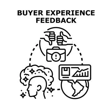 Buyer experience feedback loop showing global business evaluation Stock Illustration