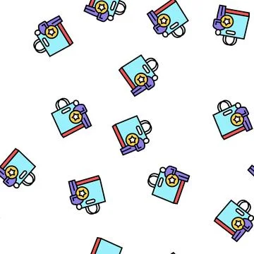 Buyer getting bonus bag vector seamless pattern Illustrazione stock