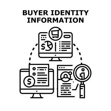 Buyer identity information processing and customer data research Stock Illustration