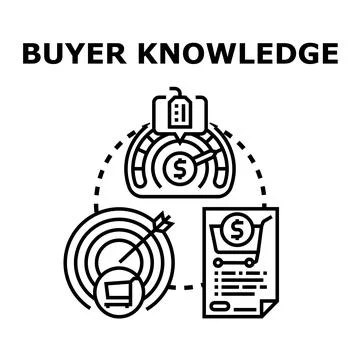 Buyer knowledge and consumer behavior understanding concept Stock Illustration