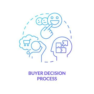 Buyer making decision process concept blue gradient icon Illustrazione stock