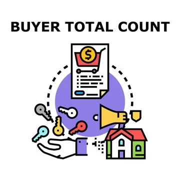 Buyer total count measuring purchase customer transactions Ilustración de archivo