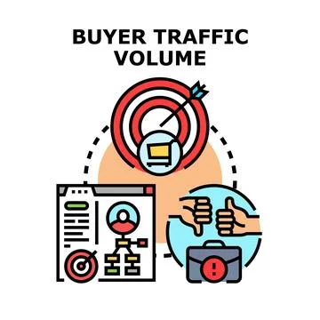 Buyer traffic volume increasing conversion rate Stock Illustration