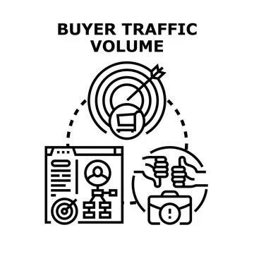 Buyer traffic volume increasing conversion rate Stock Illustration