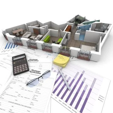 Buying apartment Illustrazione stock