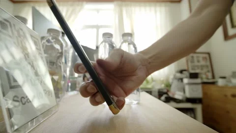 Buying bottled water using a touchless or contactless payment bar code Stock Footage 145238002