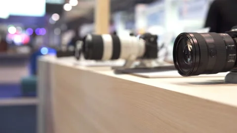 Buying a camera in the store Stock Footage 106441724