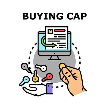 Buying capacity concept with keys and digital transaction Stock Illustration