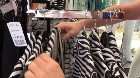 Buying clothes Stock Footage 50378679