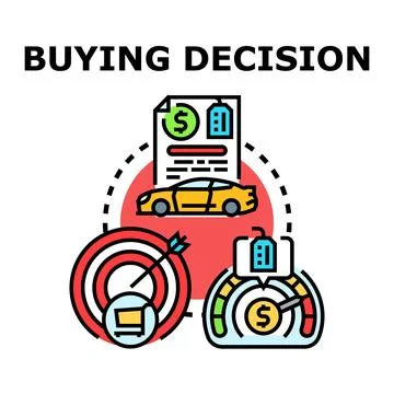 Buying decision vector concept choosing best value Stock Illustration