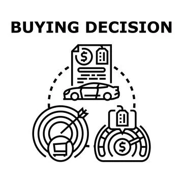 Buying decision vector concept choosing best value Stock Illustration