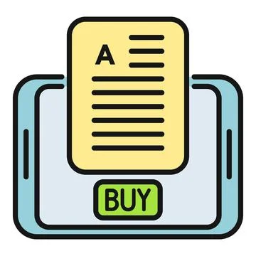 Buying digital book content on mobile device screen イラスト素材