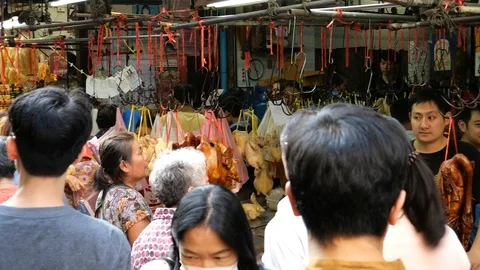 Buying duck during Chinese New Year Stock Footage 123647253