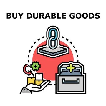 Buying durable goods for consumption and reuse concept Stock Illustration