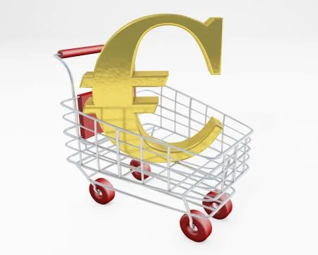 Buying euro forex concept 3d rendering golden texture sign Stock Illustration