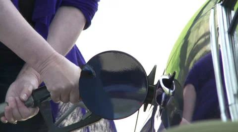 Buying Gas CU Stock Footage 24184085