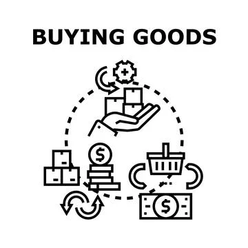 Buying goods process transaction loop concept 스톡 일러스트